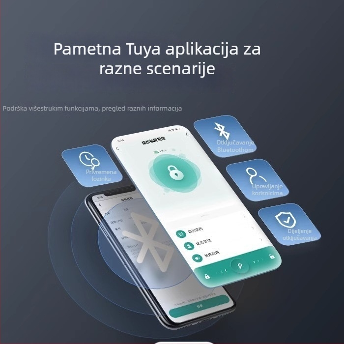 Pametna brava za ladicu s otiskom prsta – ugrađena, cinkova zlitina + PC, za kućnu i uredsku uporabu, jednostavan i moderan stil, mogućnost prilagodbe