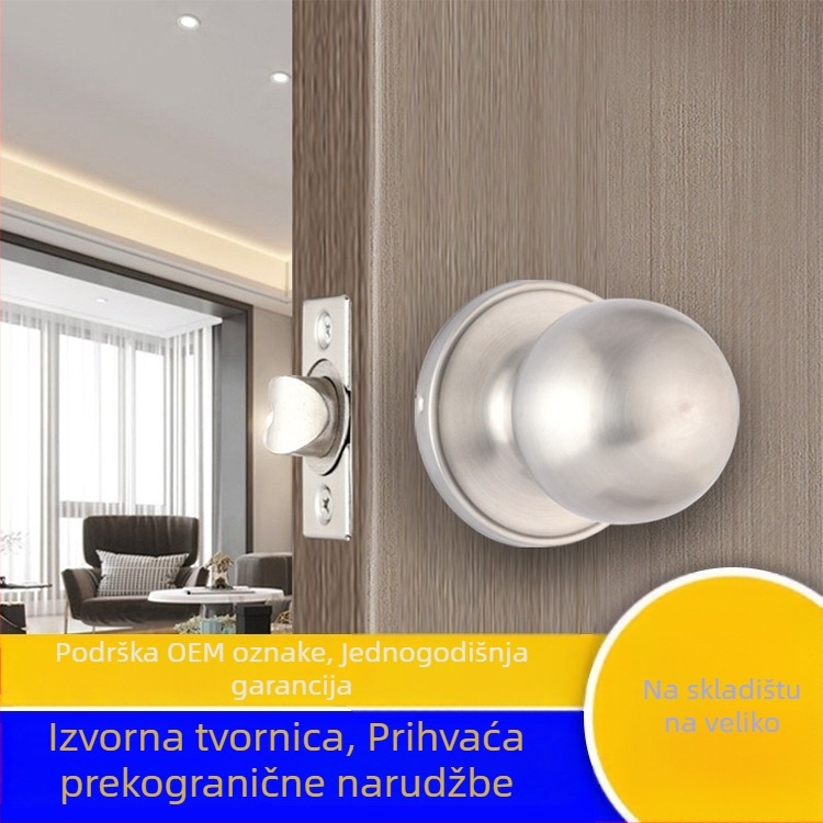 Bezključna kuglična brava za vrata, nehrđajući čelik, model 607ss-ps, za dom i ured, moderni minimalistički dizajn