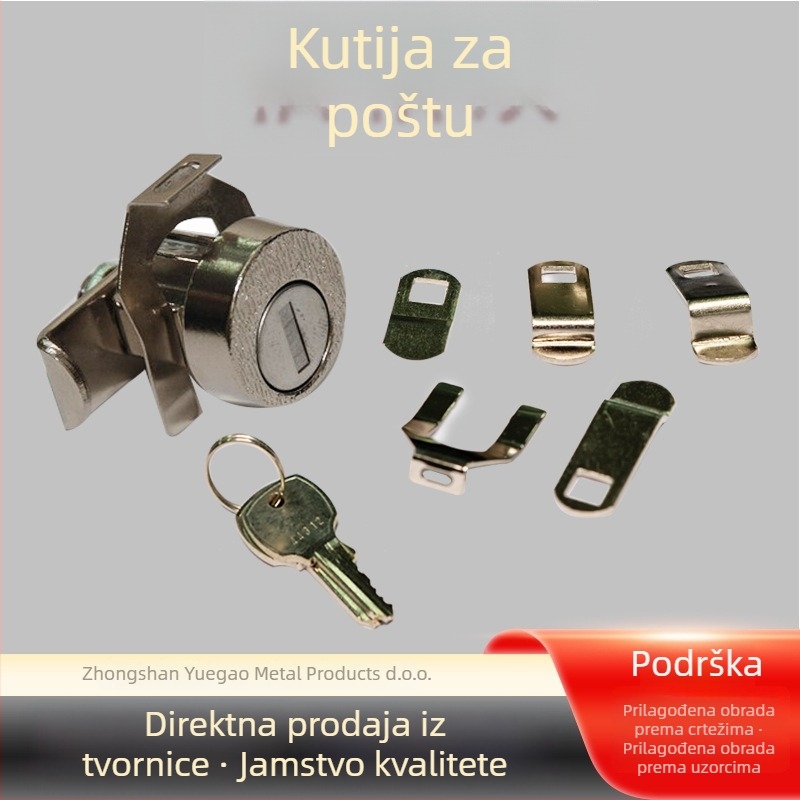 LV2535 Zamak od cinkove legure s bakrenom ključnom oštricom za ormariće, poštanske sanduče i ladice; prilagodljivo procesiranje; moderni jednostavan stil.