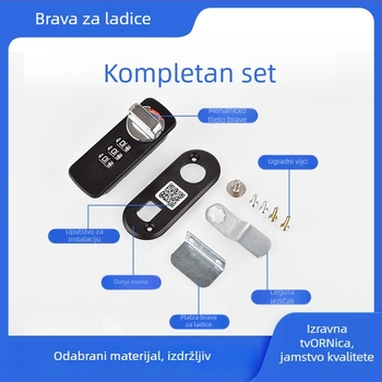 Elektronička brava s lozinkom za ladice i ormariće – trostruka brava za uredski namještaj (ABS plastična)