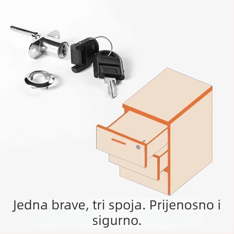 Troje ujedinjeno zaključavanje ladice za uredski stol – Materijal: cinkova legura; Model: SLSUO; Marka: Shouli; Stil: Moderni minimalistički