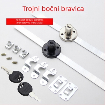 Brava za bočnu ladicu radnog stola s trostrukim međusobnim zaključavanjem za arhivski ormar — cinkov legura, cilindrična glava