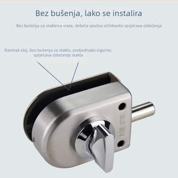 Brava za staklena vrata bez bušenja (Model 11A, Xibyxin, nehrđajući čelik, za staklena vrata, moderni stil)