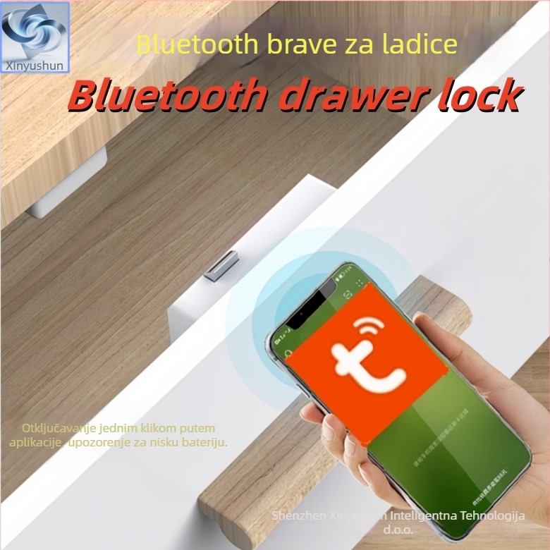 Bluetooth brava za ladice i ormari — ABS plast, Model: Bluetooth drawer cabinet lock, Brand: xys; Namijenjeno za dom i ured, ladice i ormari; Moderan jednostavan stil