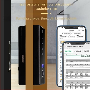 Pametna brava s otiskom prsta za okvirne staklene vrata – elektronički pristup s lozinkom, ključem i daljinskim otključavanjem putem mobilnog telefona