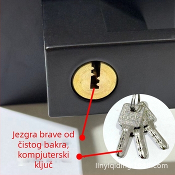 Brava s tri poluge i kvadratnom ručkom, aluminijska legura, model 30-50, moderni minimalistički stil