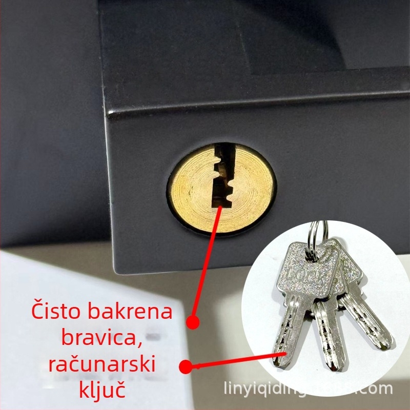 Brava s tri poluge i kvadratnom ručkom, aluminijska legura, model 30-50, moderni minimalistički stil