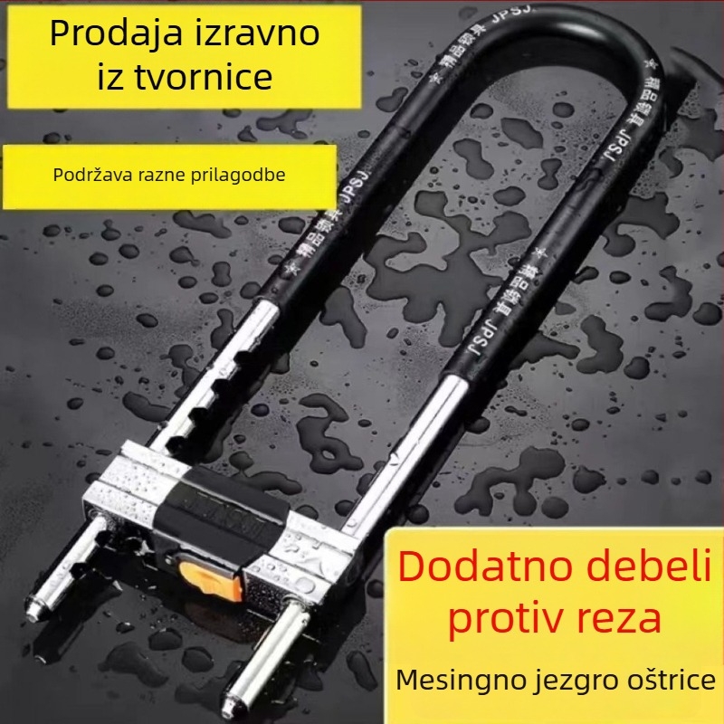 Brava za staklena vrata, dvostruko otvaranje u obliku U, model 638, materijal zlitina čelika, marka Satellite, namjena: staklena vrata, motocikli, trgovine, uredi