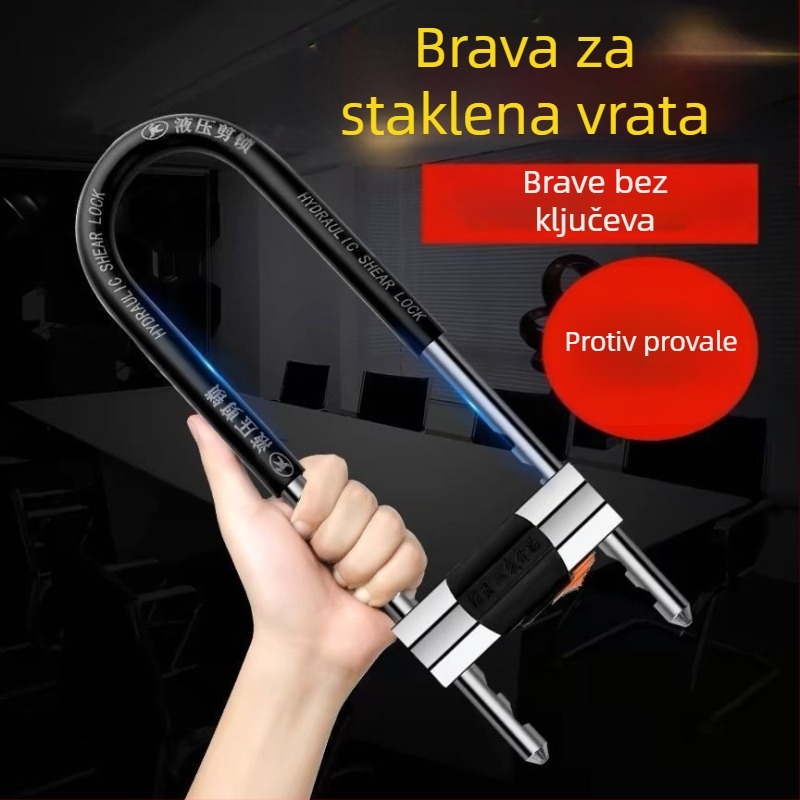 Brava za staklena vrata, dvostruko otvaranje u obliku U, model 638, materijal zlitina čelika, marka Satellite, namjena: staklena vrata, motocikli, trgovine, uredi