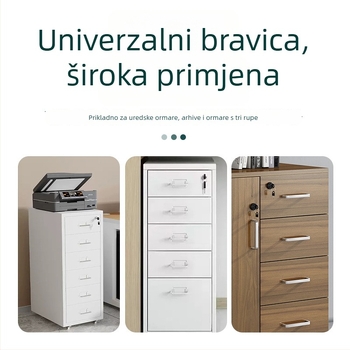 Top Valley brava za ladicu s trostrukim zaključavanjem, cinkov spoj, model Triple drawer lock, stil Light Luxury
