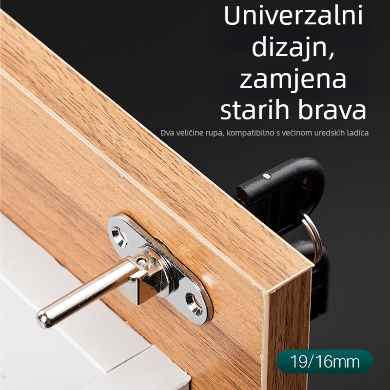 Top Valley brava za ladicu s trostrukim zaključavanjem, cinkov spoj, model Triple drawer lock, stil Light Luxury