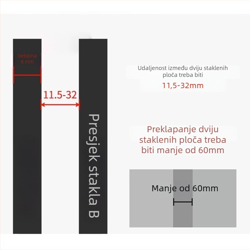 Zemu Move Brava za staklena i klizna vrata | cinkova legura, moderni minimalistički stil