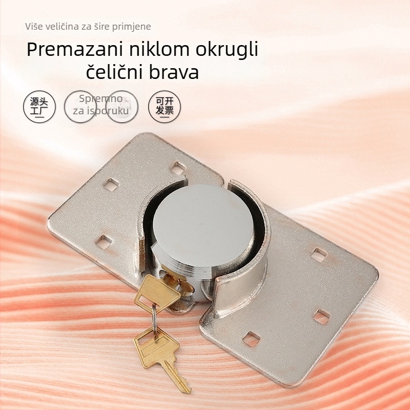 73# okrugla čelična brava s nikl prstenom od 4,5 mm, za vanjska vrata, velika skladišna vrata i vrata prikolice