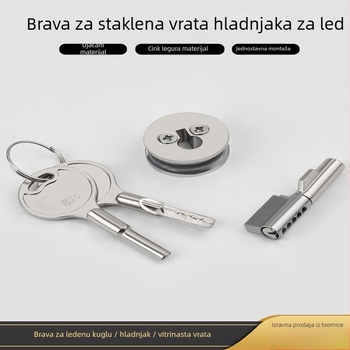 Brava za vitrine od cinkove legure, model 2312, za vitrinske ormariće sa sladoledom i hladnjacima, marka Willy has hardware, stil modernog jednostavnog dizajna