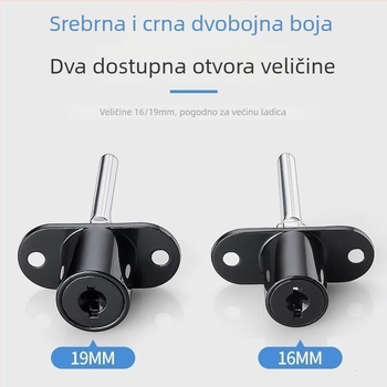 Uredska bočna ladica zaključavanje s trostrukim cilindrom, glava cilindra, legura cinka, model 1, pogodno za arhivske ormariće, novi kineski stil.