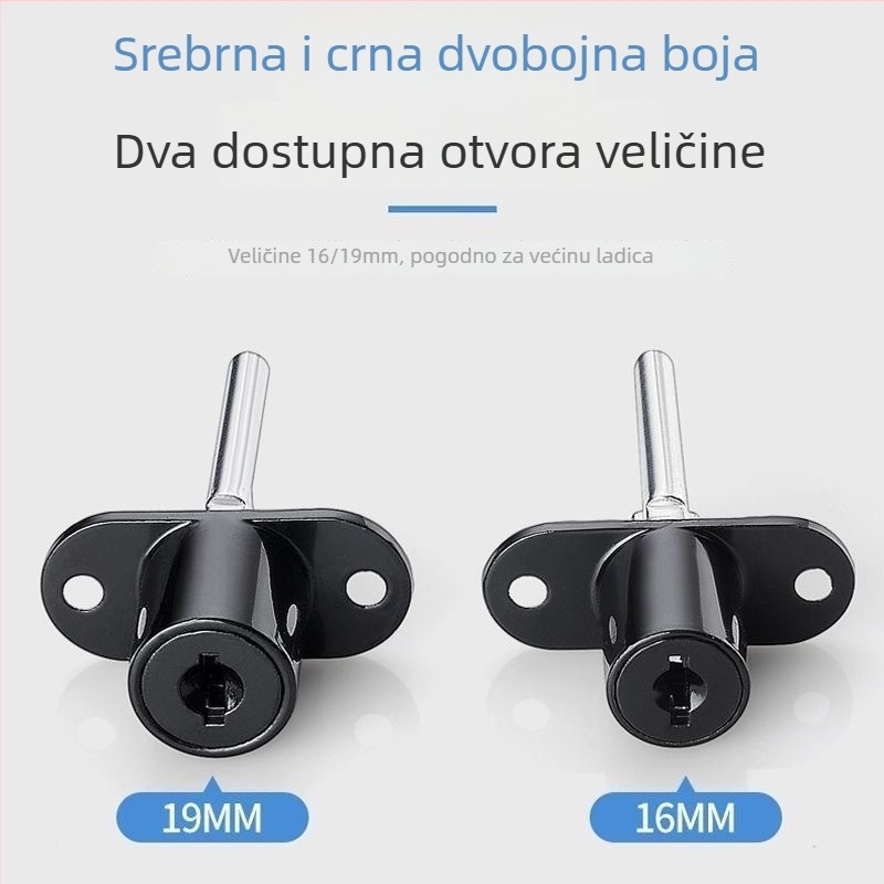 Uredska bočna ladica zaključavanje s trostrukim cilindrom, glava cilindra, legura cinka, model 1, pogodno za arhivske ormariće, novi kineski stil.