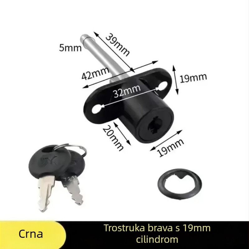 Uredska bočna ladica zaključavanje s trostrukim cilindrom, glava cilindra, legura cinka, model 1, pogodno za arhivske ormariće, novi kineski stil.