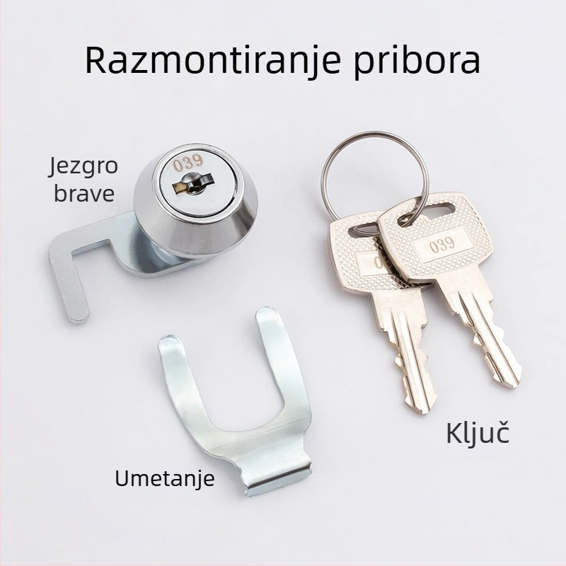 Cilindar za zaključavanje ladice blagajne, BLJ 66213CP-9, legura cinka, za kućnu i uredsku upotrebu, moderan minimalistički stil.