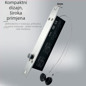 Električni zasun za staklena vrata, skrivena ugradnja — aluminijski panel, model s užetom, moderni minimalistički stil