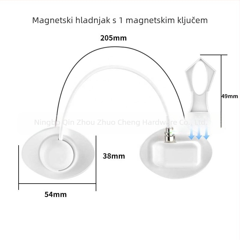 Patentirana magnetska sigurnosna brava za djecu za hladnjak, ormarić i ladicu — Model ZC202, plastika, moderni minimalistički stil