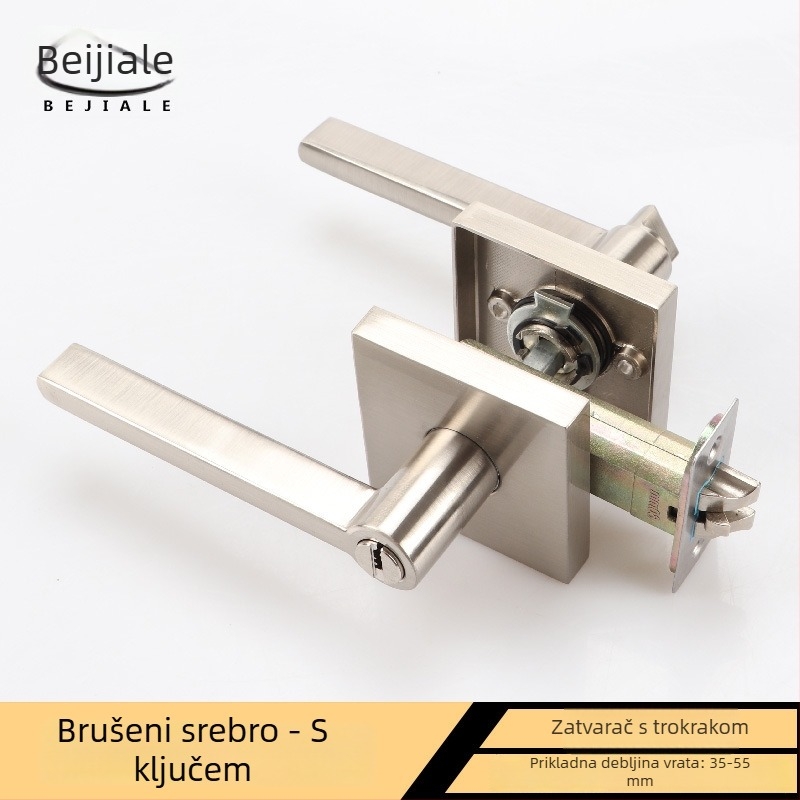 Beijiale BJL-2224 Kvaka od cinkove legure za vrata – za spavaću sobu, hodnik i kupaonicu – moderni minimalistički stil