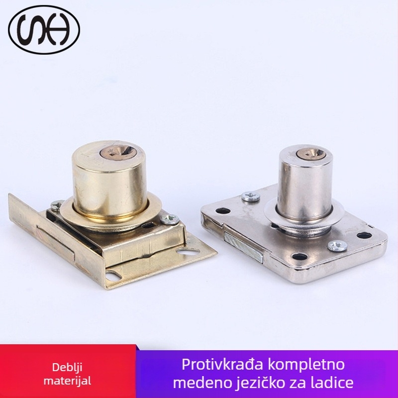 Brava za ladice i garderobu — nehrđajući čelik s bakrenim jezgrom, model Drawer lock, primjena: vrata garderobe, stil: moderan
