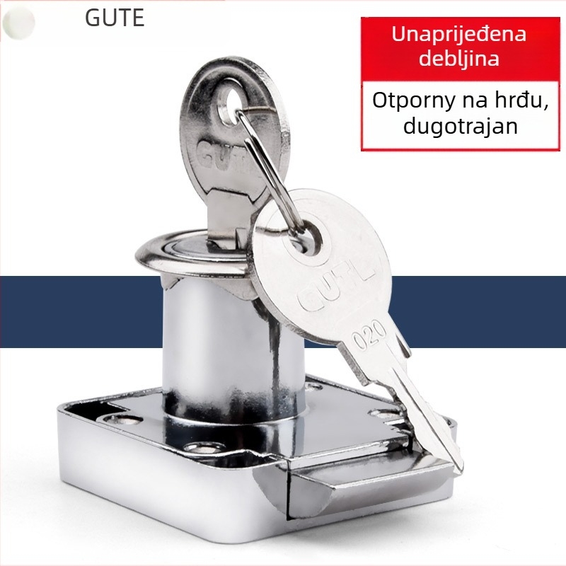 Gut brava za ladice – cinkova legura, model A138, za ladice od masivnog drveta, moderan minimalistički stil