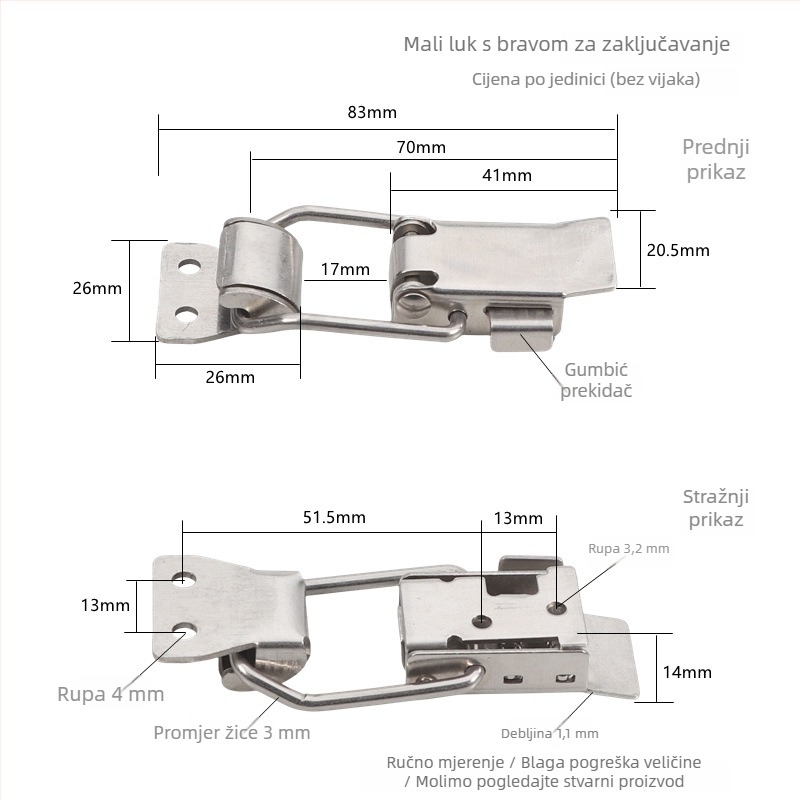 Lock buckle od 304 nehrđajućeg čelika, model 86, stil New chinoiserie