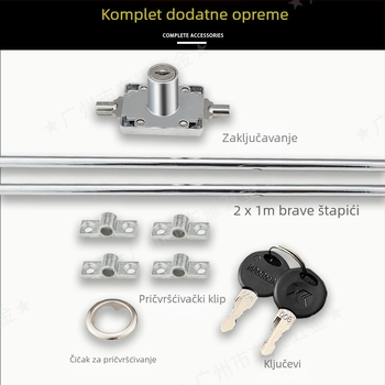 Little doctor 168 Heaven and Earth lock za duga vrata ormara — brava od cinkove legure sa spojnom šipkom i mehanizmom rotacijskog osovinskog tipa
