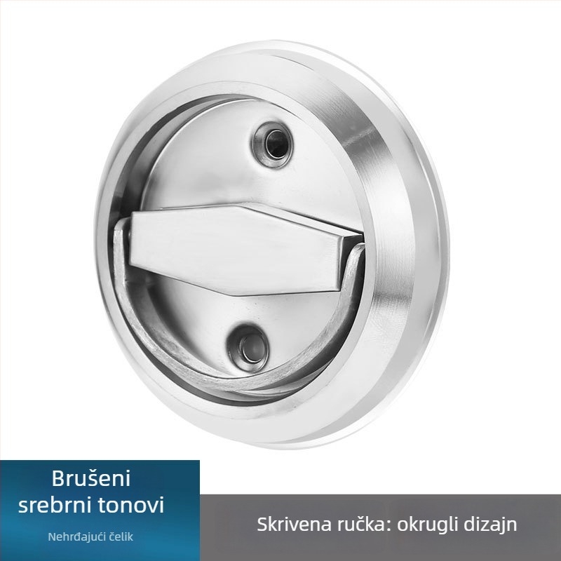 Skriveni brava s prstenom za vuču – 304 nerđajući čelik, bez bušenja, jednostrani/dvostrani, za uredska, kupaonica i spavaća vrata, moderan minimalistički stil