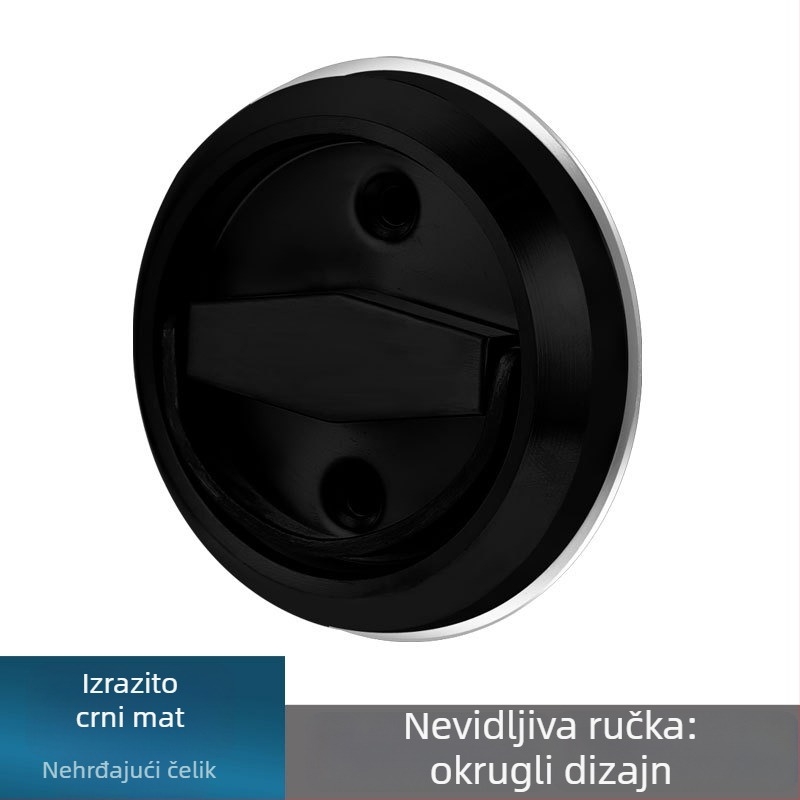 Skriveni brava s prstenom za vuču – 304 nerđajući čelik, bez bušenja, jednostrani/dvostrani, za uredska, kupaonica i spavaća vrata, moderan minimalistički stil