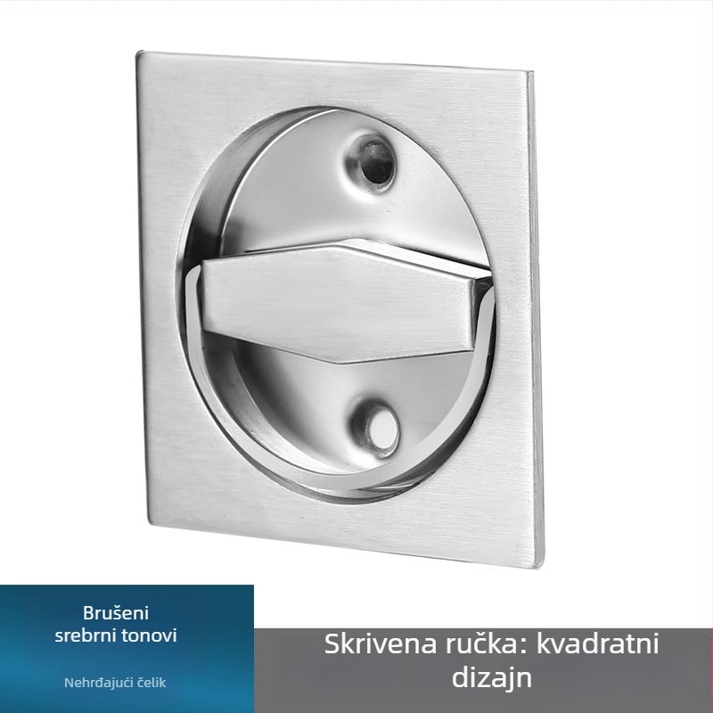 Skriveni brava s prstenom za vuču – 304 nerđajući čelik, bez bušenja, jednostrani/dvostrani, za uredska, kupaonica i spavaća vrata, moderan minimalistički stil