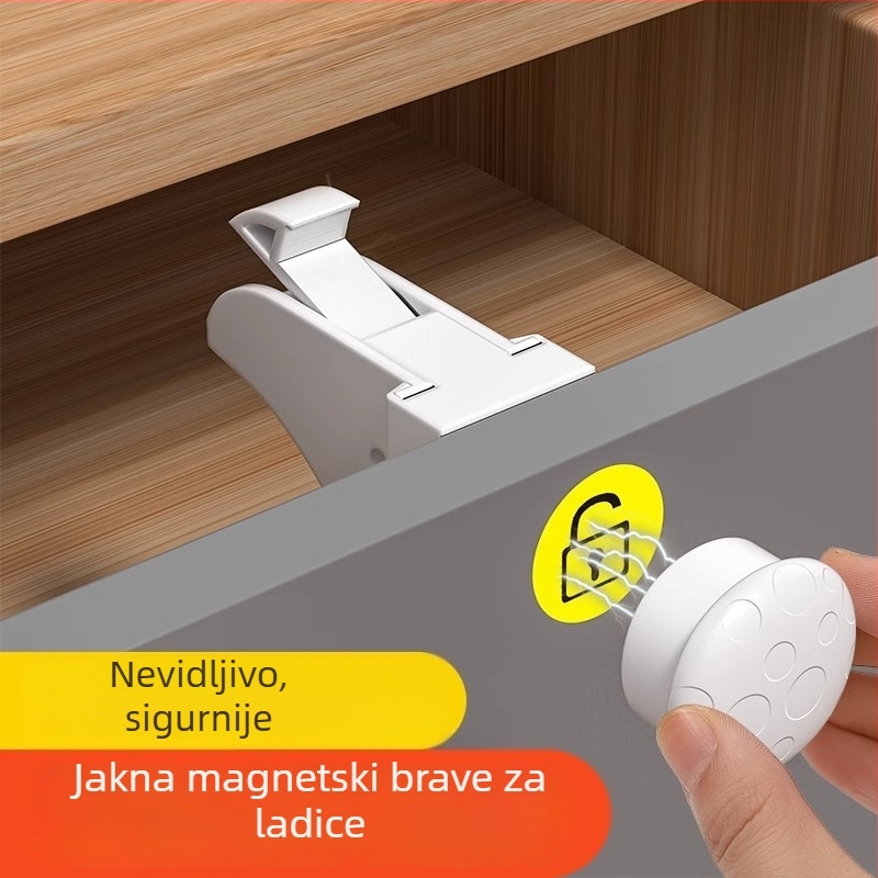 Magnetska brava za ladicu - The First Force CLCTSUO, plastika, široka primjena, moderan jednostavan stil