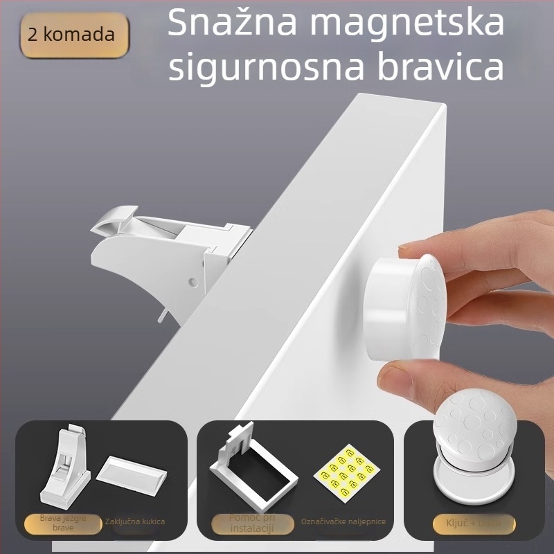 Magnetska brava za ladicu - The First Force CLCTSUO, plastika, široka primjena, moderan jednostavan stil