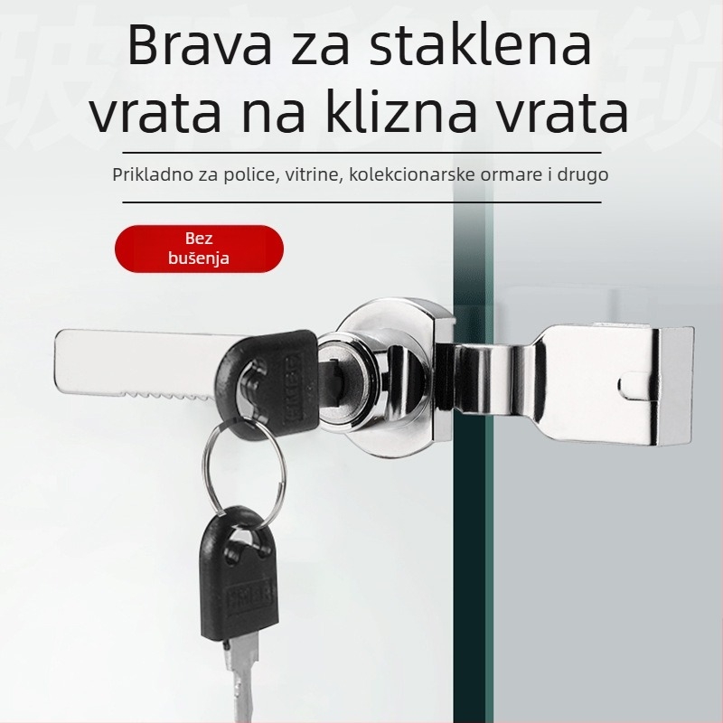 Gu Rui brava od cinkovog legura za staklenu vitrinu – model 318-328, moderno jednostavan dizajn