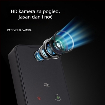 WAFU X8 Pametna brava za vrata s prozorom za pogled, karbonsko čelika, WiFi daljinsko upravljanje, pristup otiskom prsta i lozinkom, za kuću i ured