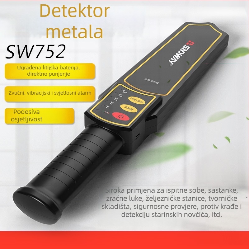 Ručni detektor metala, Shendawei SW752, težina 0,3 kg, sigurnosna oprema