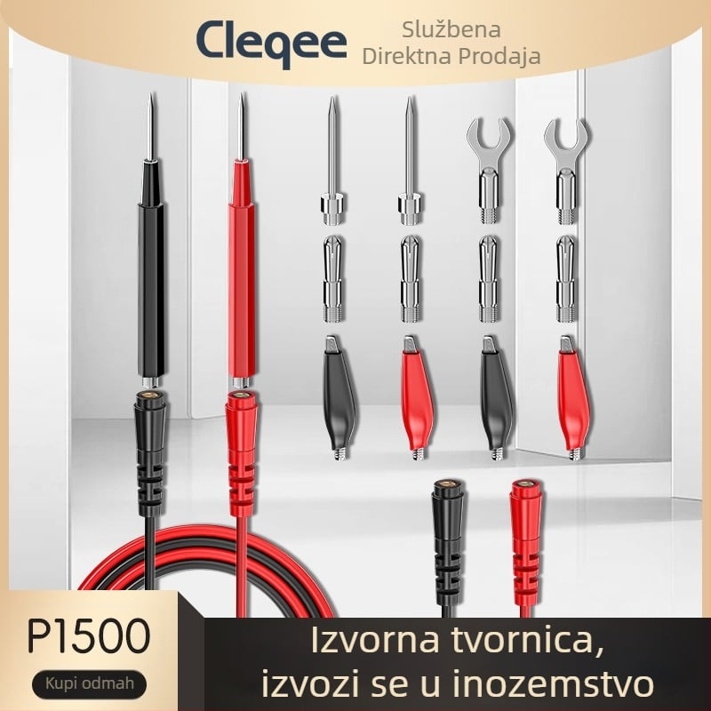 Cleqee P1500 višefunkcijski testni kabel s banana konektorima za elektronička mjerenja (PVC izolacija)