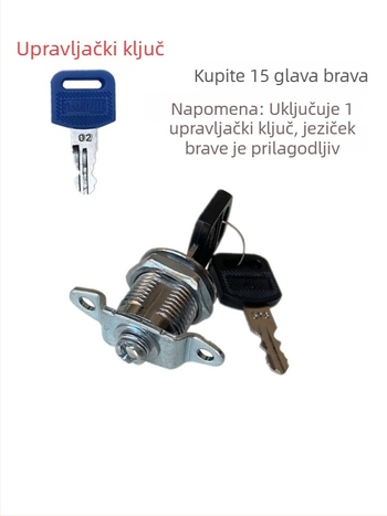 Metalni cilindar brave za arhivski ormar, univerzalna brava, cilindar s upravljačkim ključem, model L206