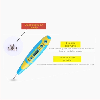 Tester napona u obliku pera s LED zaslonom i noćnim vidom, višenamjenski tester, raspon 12–250 V