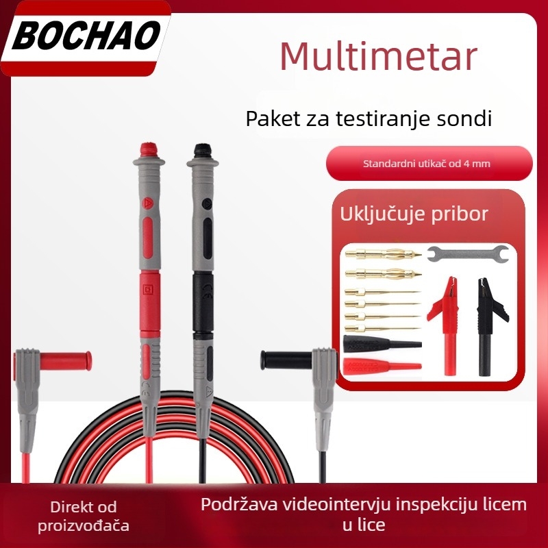 Set testnih vodova za multimetar s zamjenjivim sondama, ABS izolacija, model BC0006011900, kompatibilan s opremom za testiranje