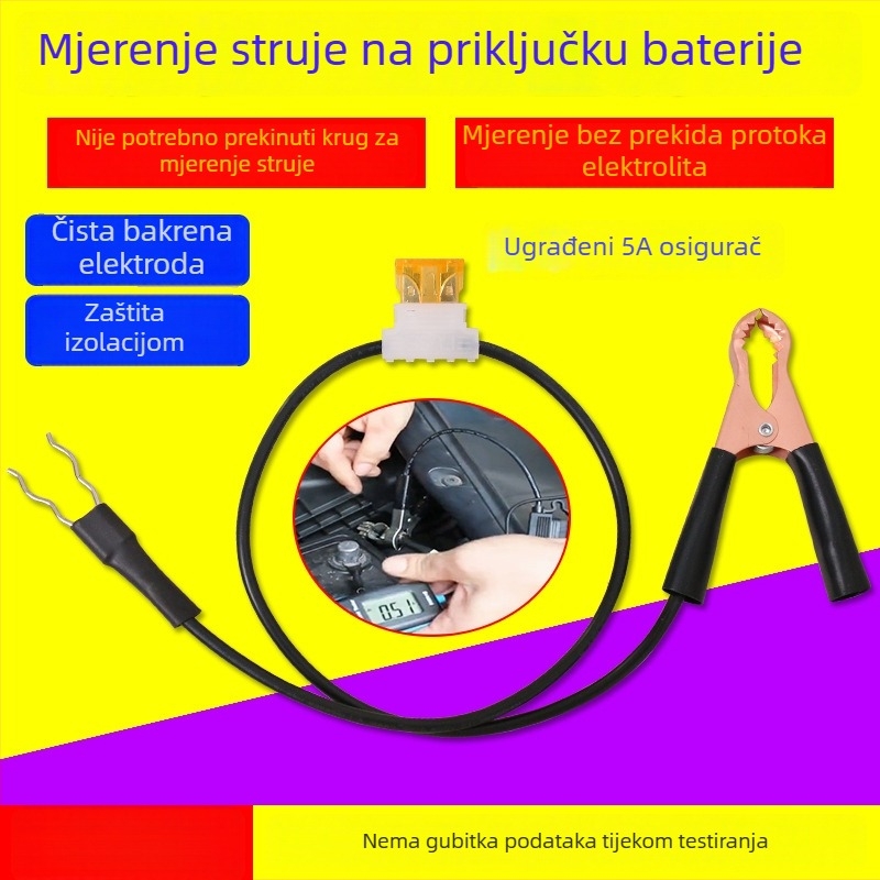 Detektor curenja struje za automobil s test klipom za terminal baterije, težina 0.07