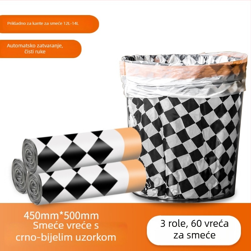 Multi-pie HDPE vreća za otpad s vrpcom, kućna upotreba, zadebljana, 200 kom, jednokratna uporaba