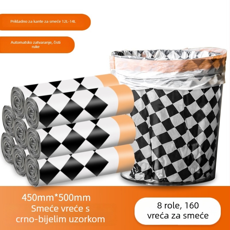 Multi-pie HDPE vreća za otpad s vrpcom, kućna upotreba, zadebljana, 200 kom, jednokratna uporaba