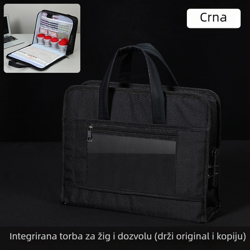 Torba za uredske pečate s zaključavanjem na lozinku, vodootporna, prijenosni stil aktovke, kvadratnog oblika