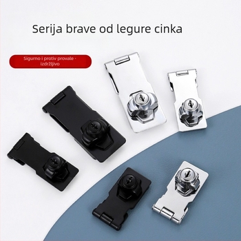 Brava za ladice s pločom zaključavanja – cinkova legura, za ladice, arhivske ormariće i drvena vrata, moderni minimalistički stil.