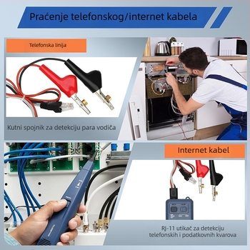 Kabl tester s tražilicom linija, lokator kablova, Pro3000 induktivni pojačivač, audio generator (Tip: kabel tester; Model: Standard; Godina izdavanja: 2017; Težina: 460 g)
