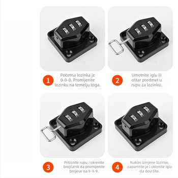 Brava ormara s lozinkom – model Tri-fold password card lock, tijelo od zlitine, za ladice, moderan stil