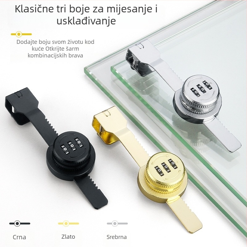 Brava za staklena klizna vrata ormara – model 318 sa zupčanim mehanizmom, materijal: cinkova legura, za vitrine, marka Le Tai's Home, moderan i jednostavan dizajn