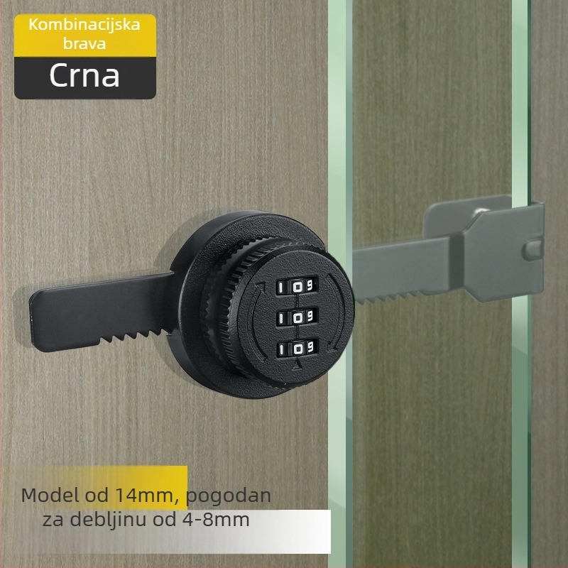 Brava za staklena klizna vrata ormara – model 318 sa zupčanim mehanizmom, materijal: cinkova legura, za vitrine, marka Le Tai's Home, moderan i jednostavan dizajn
